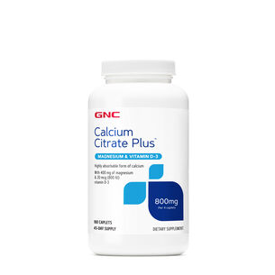 Calcium Citrate Plus 800 mg - 180 Caplets (45 Servings) | GNC